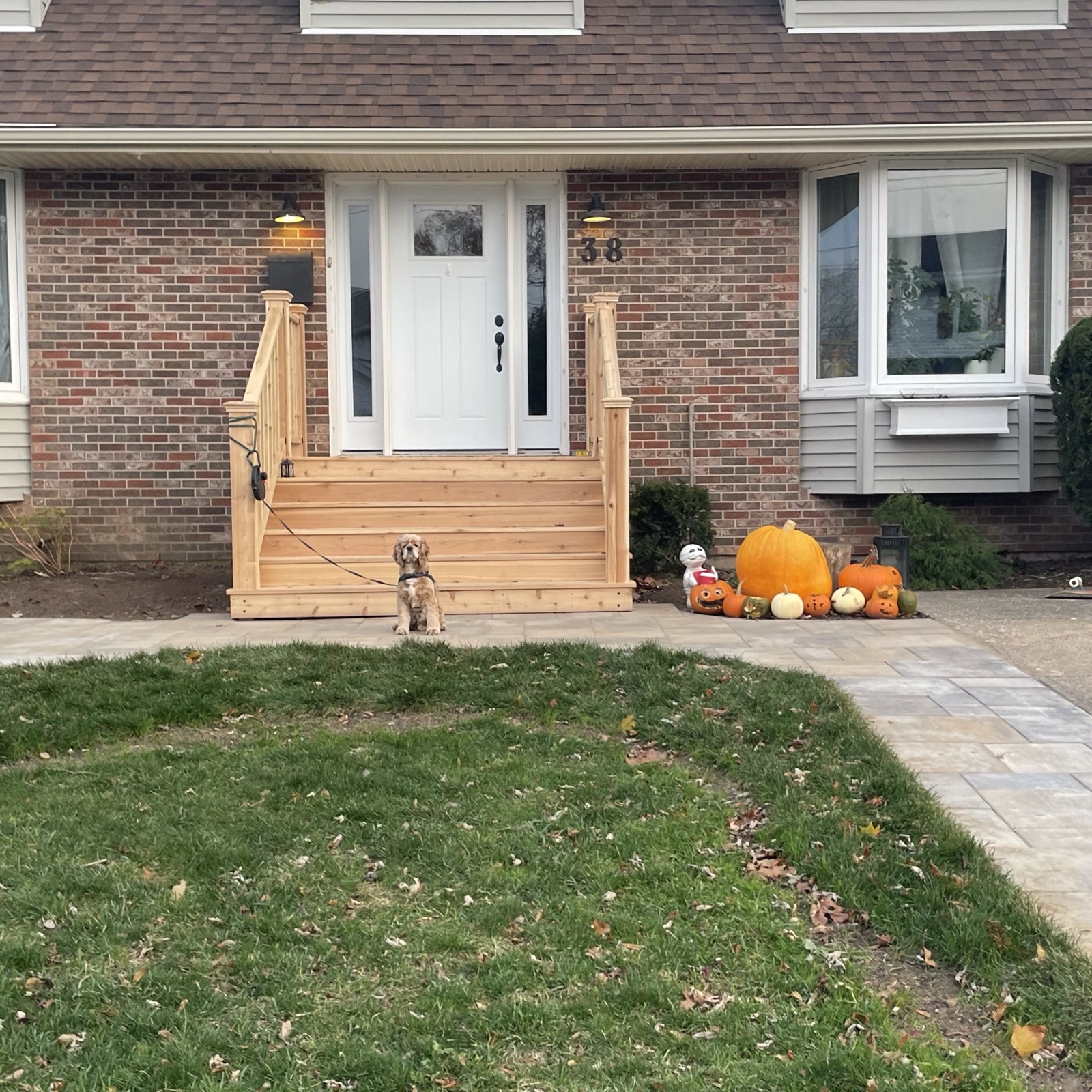 Finished front porch and steps at 38 Guy