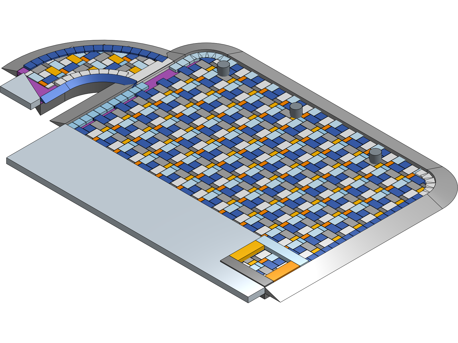 CAD model of the stone patio at 9 Wheatstone
