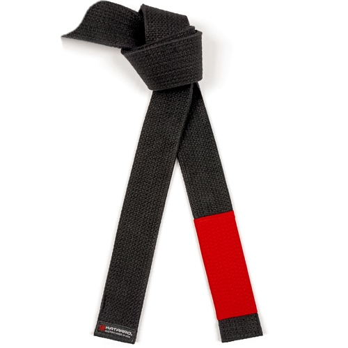 Kataaro grappling weave black belt with red rank bar